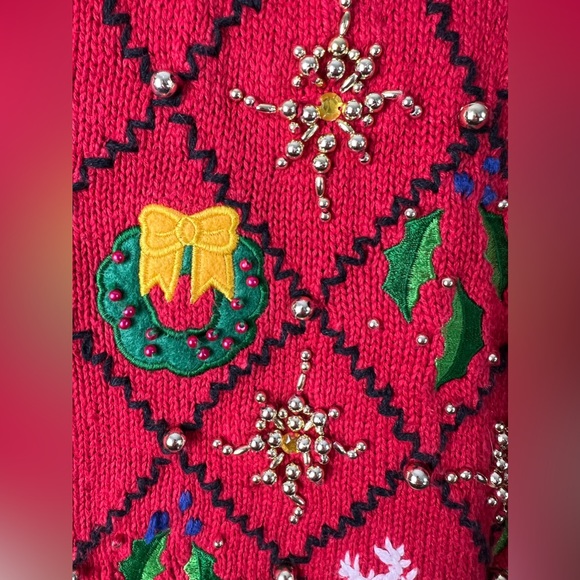 Designers Original Studio Christmas Holiday Sweater Cardigan - Picture 4 of 15